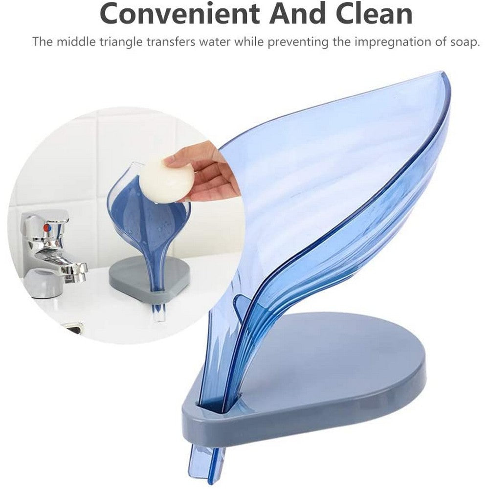 2 X Leaf Shape Self Draining Soap Boxes for Bathroom Home