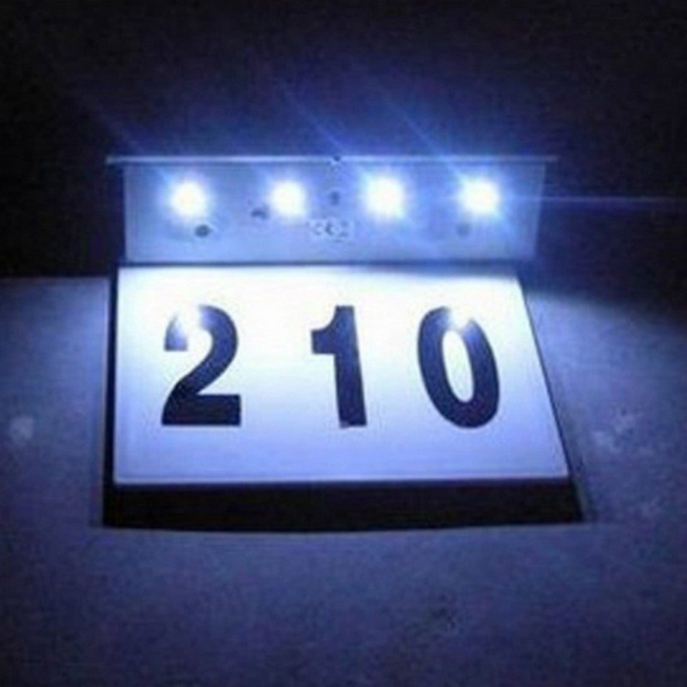 4LED Solar Powered Doorplate Number Sign Lights