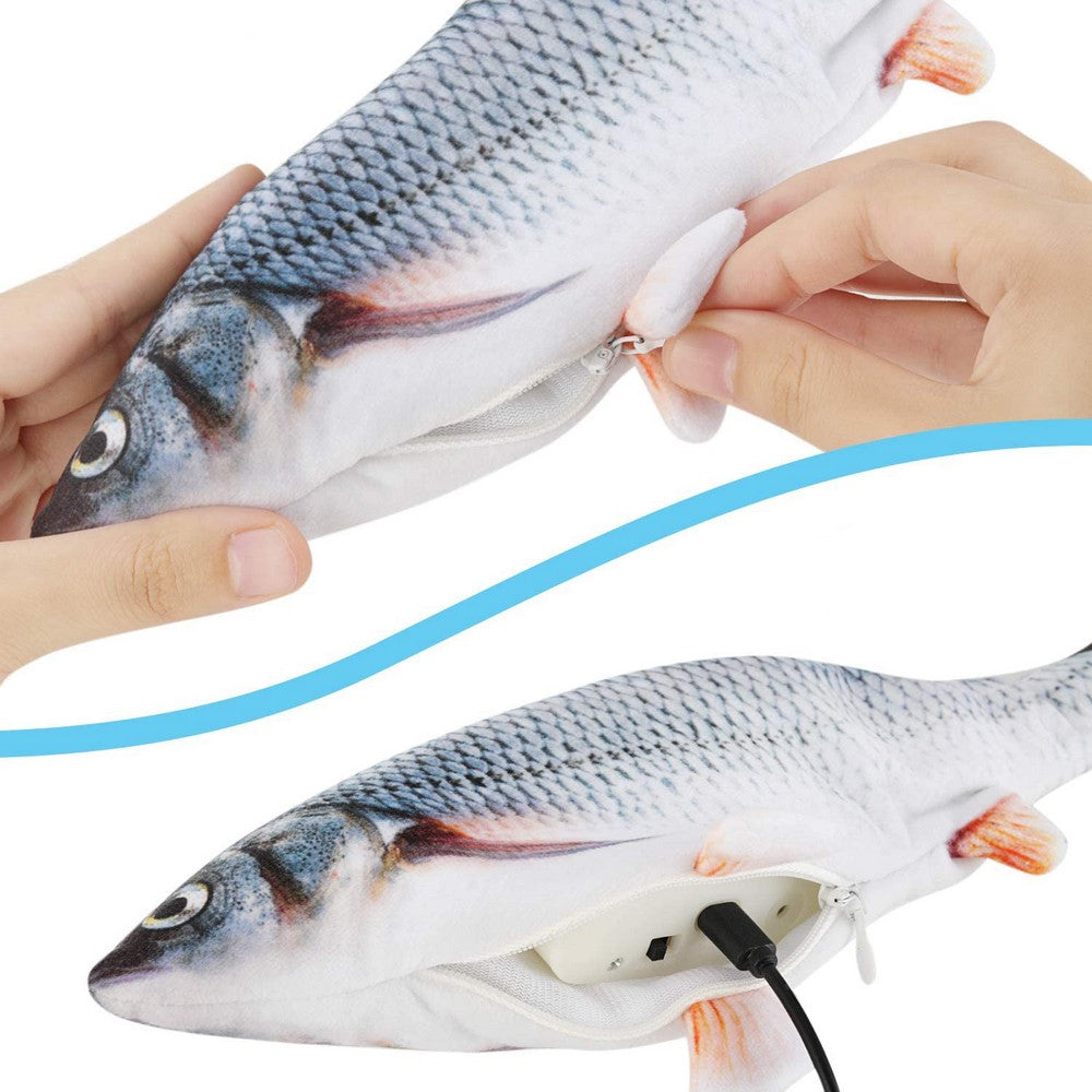 USB Rechargeable Realistic Moving Fish Toy for Cat Style 3