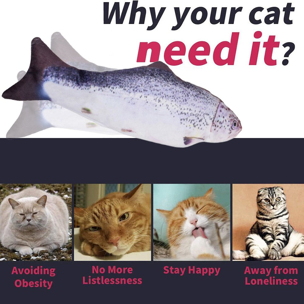 USB Rechargeable Realistic Moving Fish Toy for Cat Style 4