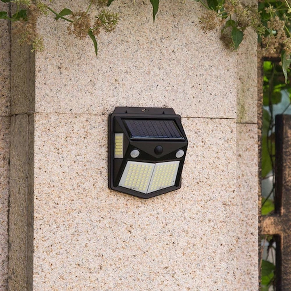2 Pack 160 LED 4 Side Outdoor Solar Powered Motion Sensor Lights Wall Lamps