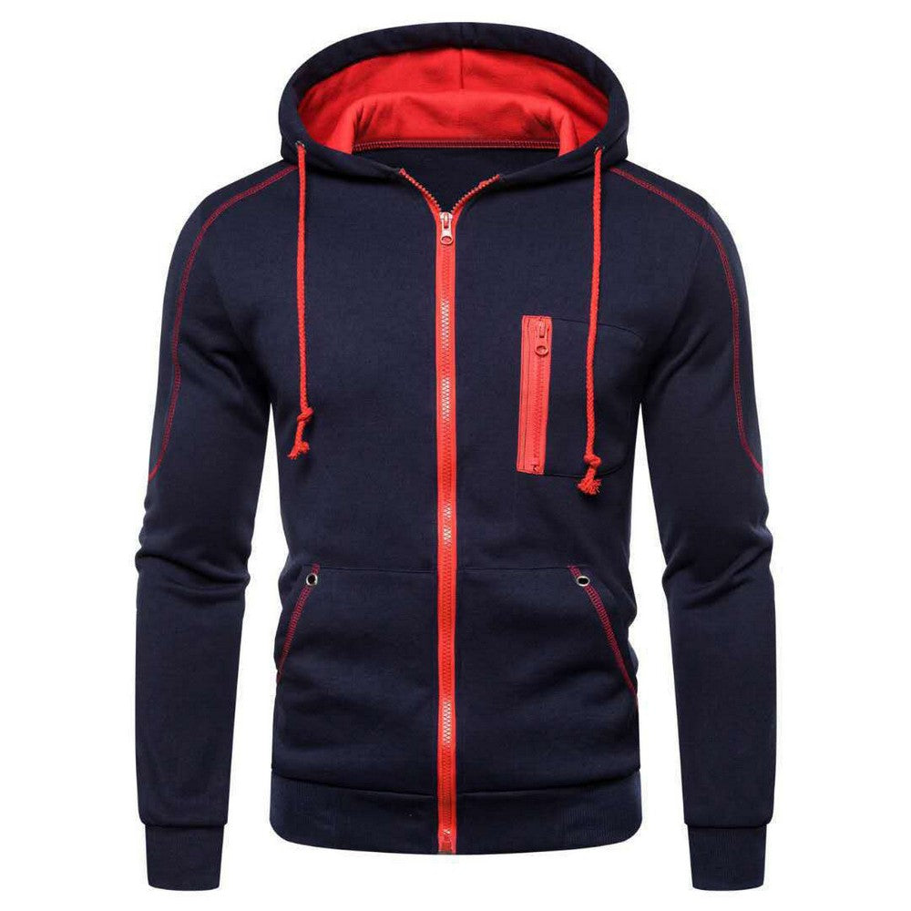 Mens Casual Zip Up Hood Jacket