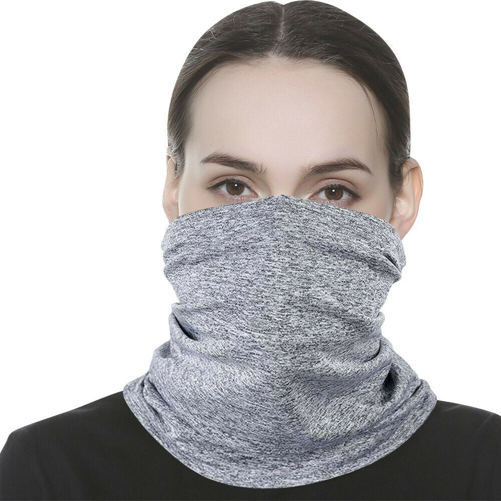 4 Pack Unisex Seamless Scarfs Outdoor Sports Neck Gaiters Neck Protectors Face Covers Bandanas for Adults FILTERS IS NOT INCLUDED
