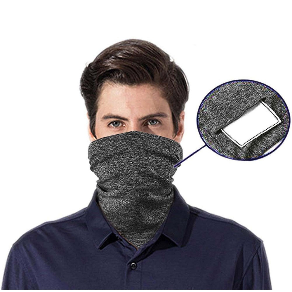 4 Pack Unisex Seamless Scarfs Outdoor Sports Neck Gaiters Neck Protectors Face Covers Bandanas for Adults FILTERS IS NOT INCLUDED
