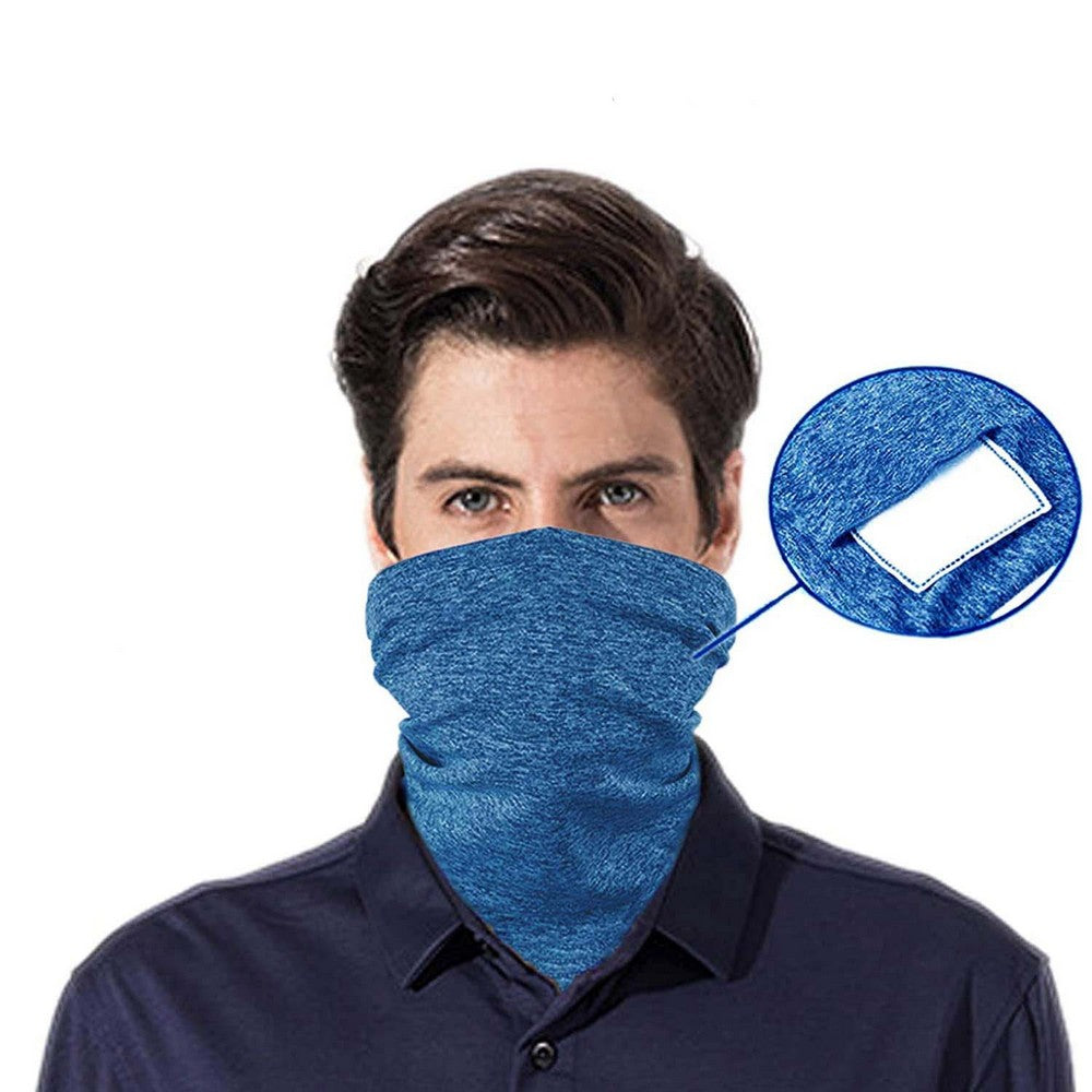4 Pack Unisex Seamless Scarfs Outdoor Sports Neck Gaiters Neck Protectors Face Covers Bandanas for Adults FILTERS IS NOT INCLUDED