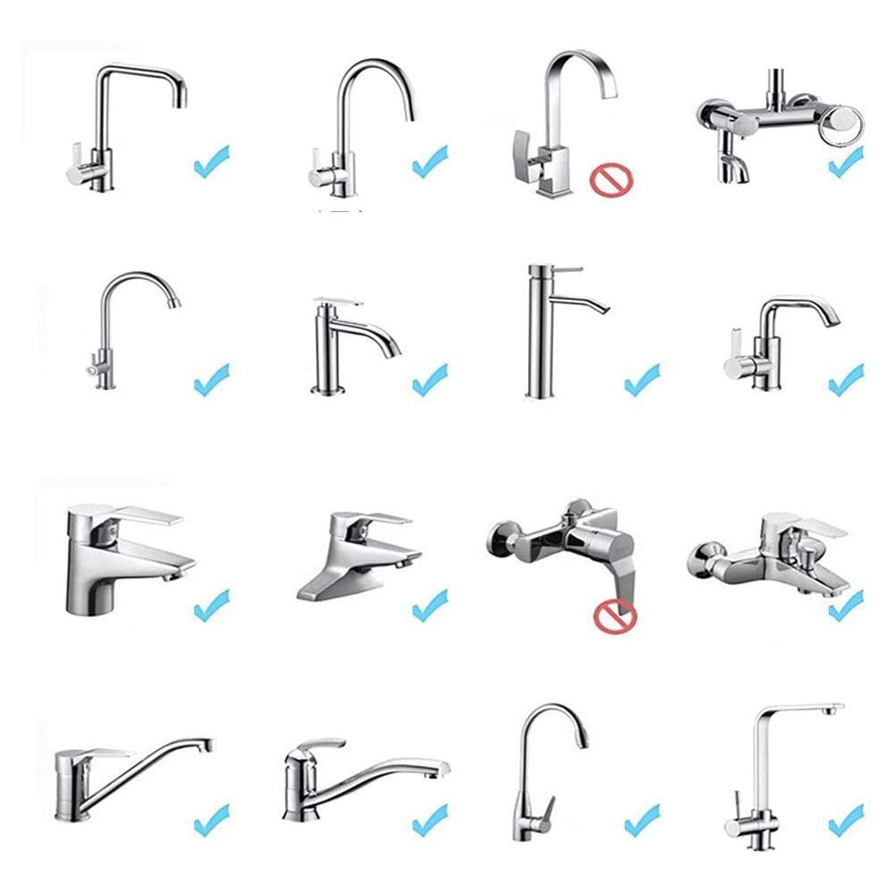 2 X 2 Modes Kitchen Sink 360 Flexible Extension Hose Faucet Sprayers Attachment Water Saving Short Nozzles