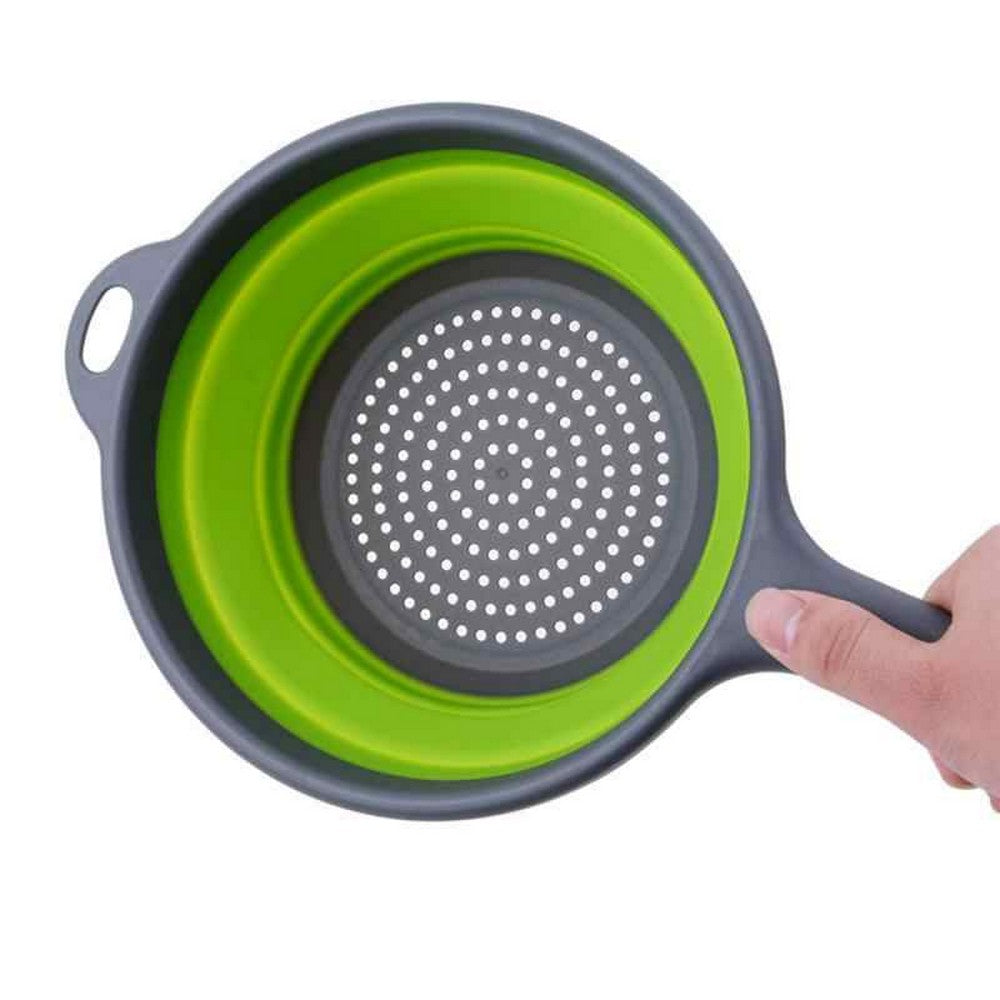 Round Kitchen Collapsible Colanders and Strainers with Handles