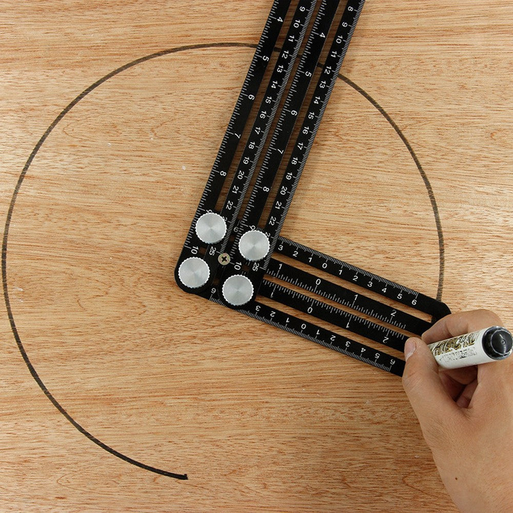 Universal Multi Angle Measuring Ruler Angularizer Template Tool Floor Tile Hole Locator Glass Puncher