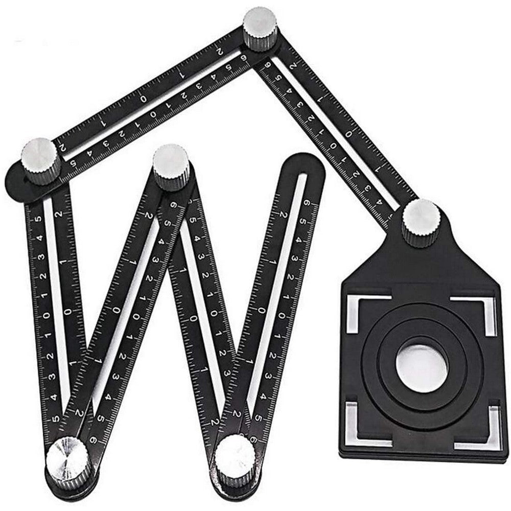 Universal Multi Angle Measuring Ruler Angularizer Template Tool Floor Tile Hole Locator Glass Puncher