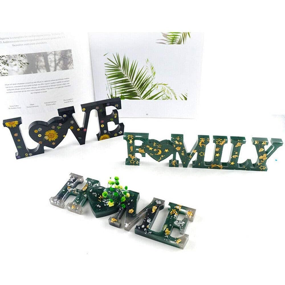 3 X DIY Letter Love Home Family Sign Resin Craft Casting Silicone Mold