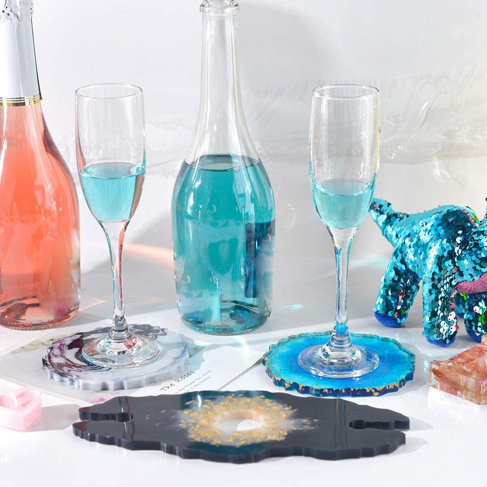3 Pieces DIY Resin Casting Silicone Molds Set for Making Resin Wine Rack Tray Wine Glasses Holder