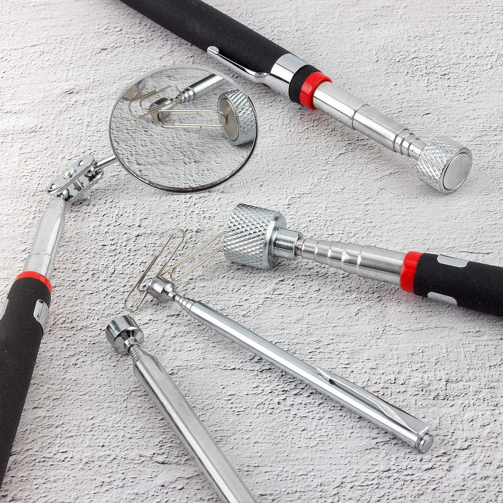5 Pieces Magnetic Telescoping Pick up Tools Kit Car Inspection Mirror