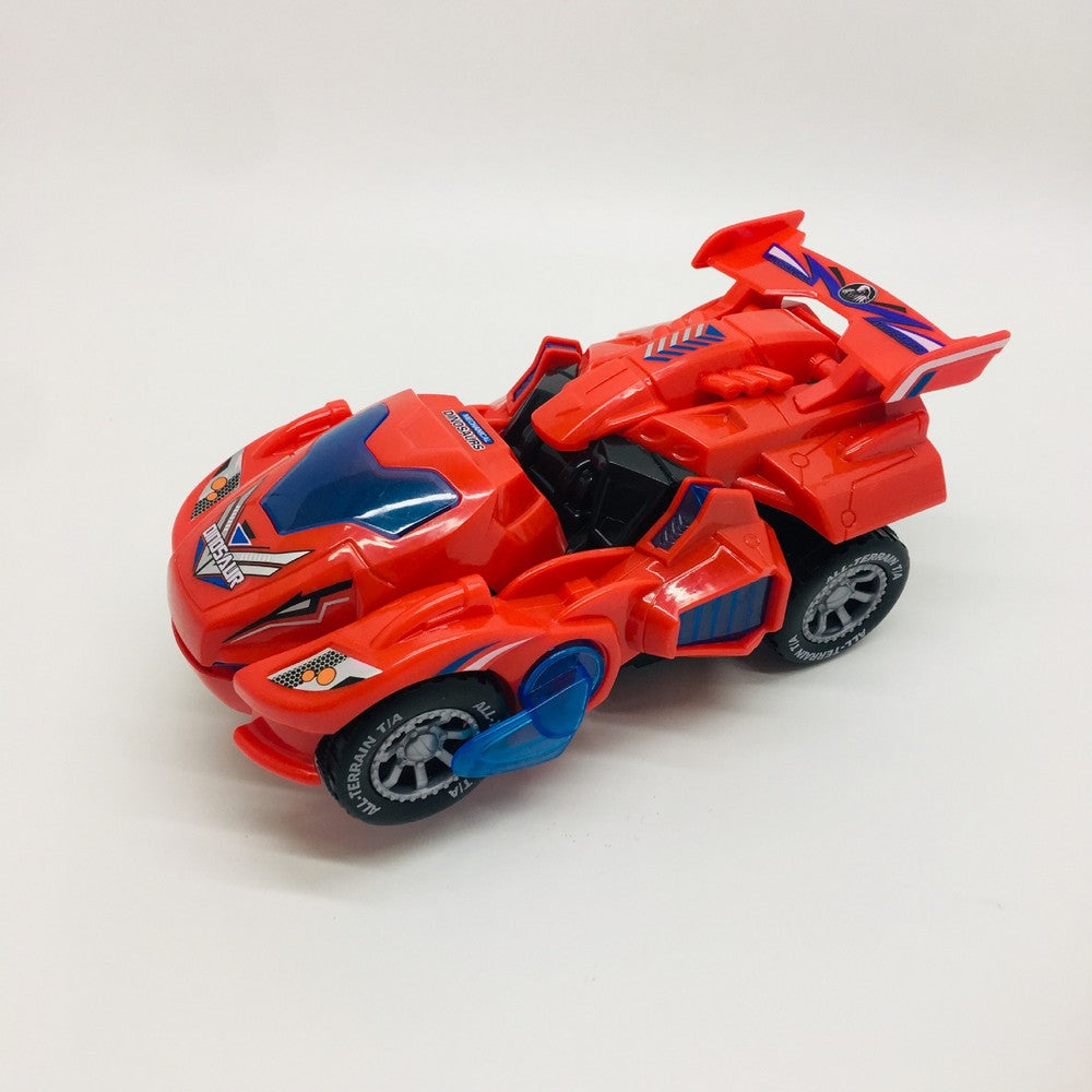Transforming Dinosaur Car Robot Vehicle Toys for Kids with Light Sound Red