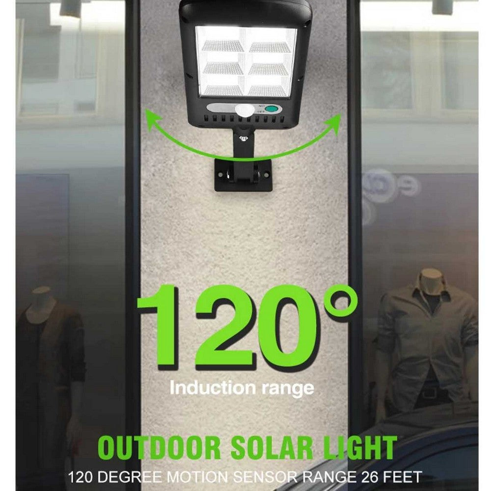 2 Pack 100 128 120COB Remote Control Outdoor Security Solar Powered Lights PIR Motion Sensor Lamp