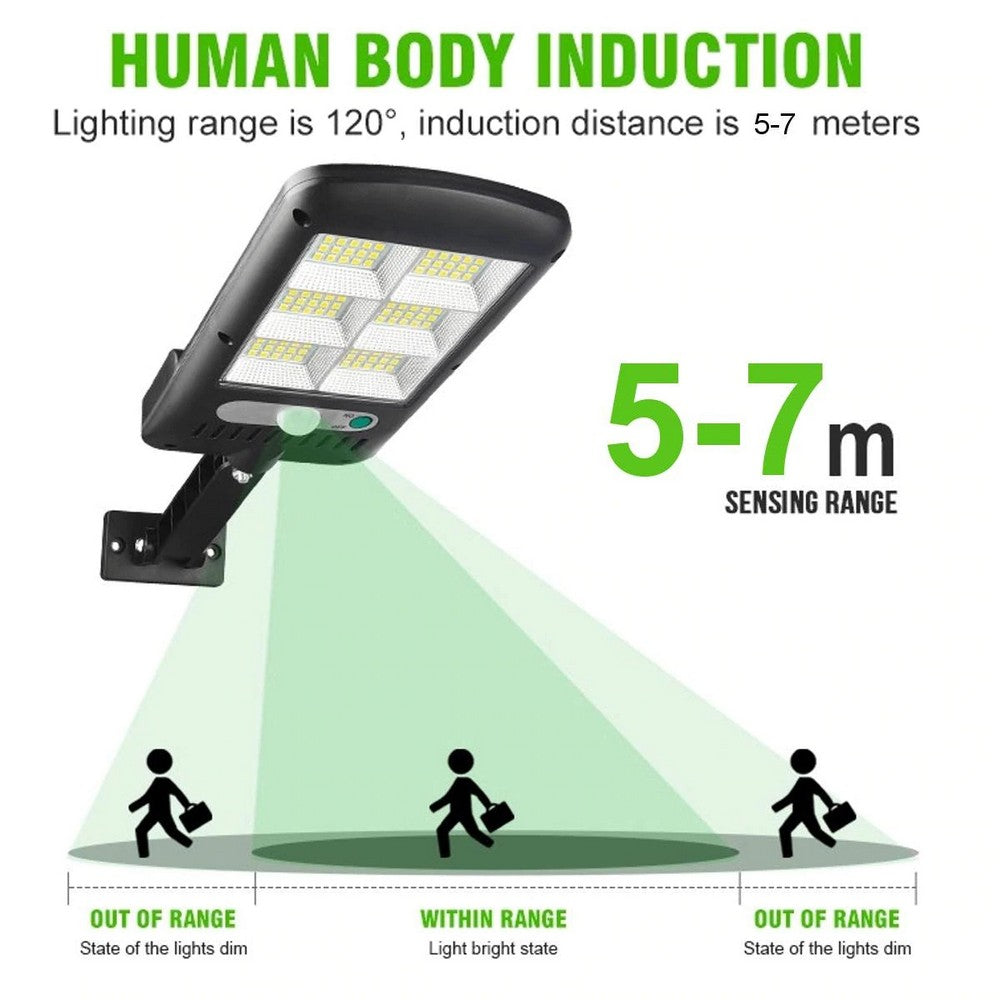 100 128 120COB Remote Control Outdoor Security Solar Powered Lights PIR Motion Sensor Lamp