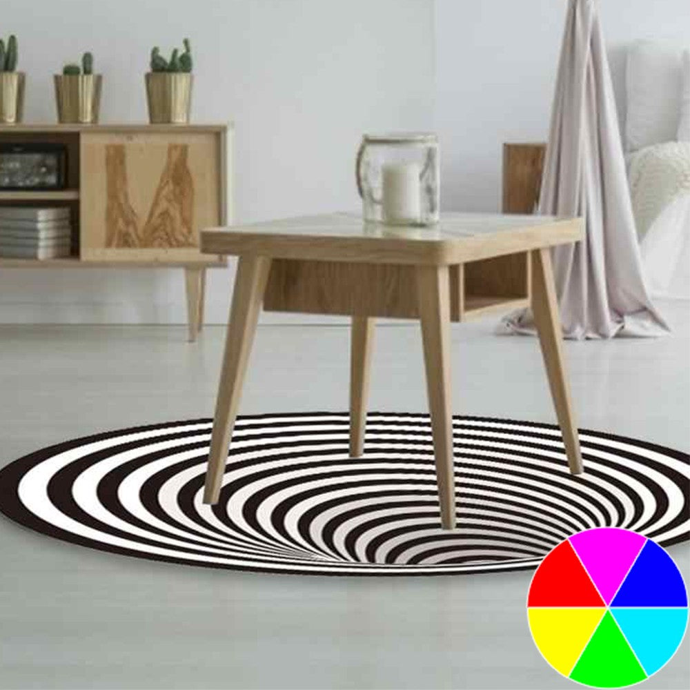 3D Optical Vortex Illusion Carpet Round Rug