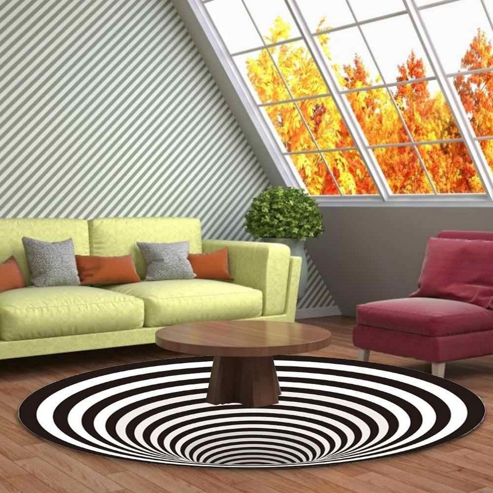 3D Optical Vortex Illusion Carpet Round Rug