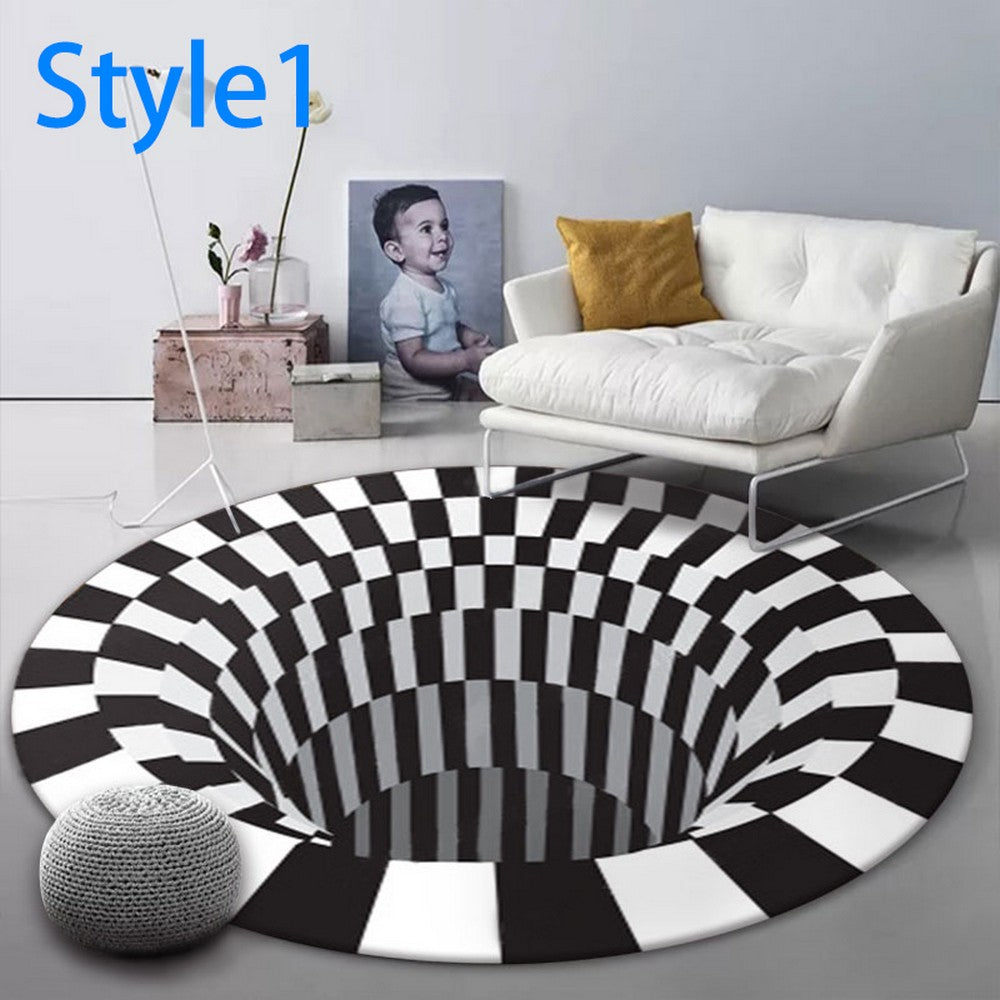 3D Optical Vortex Illusion Carpet Round Rug