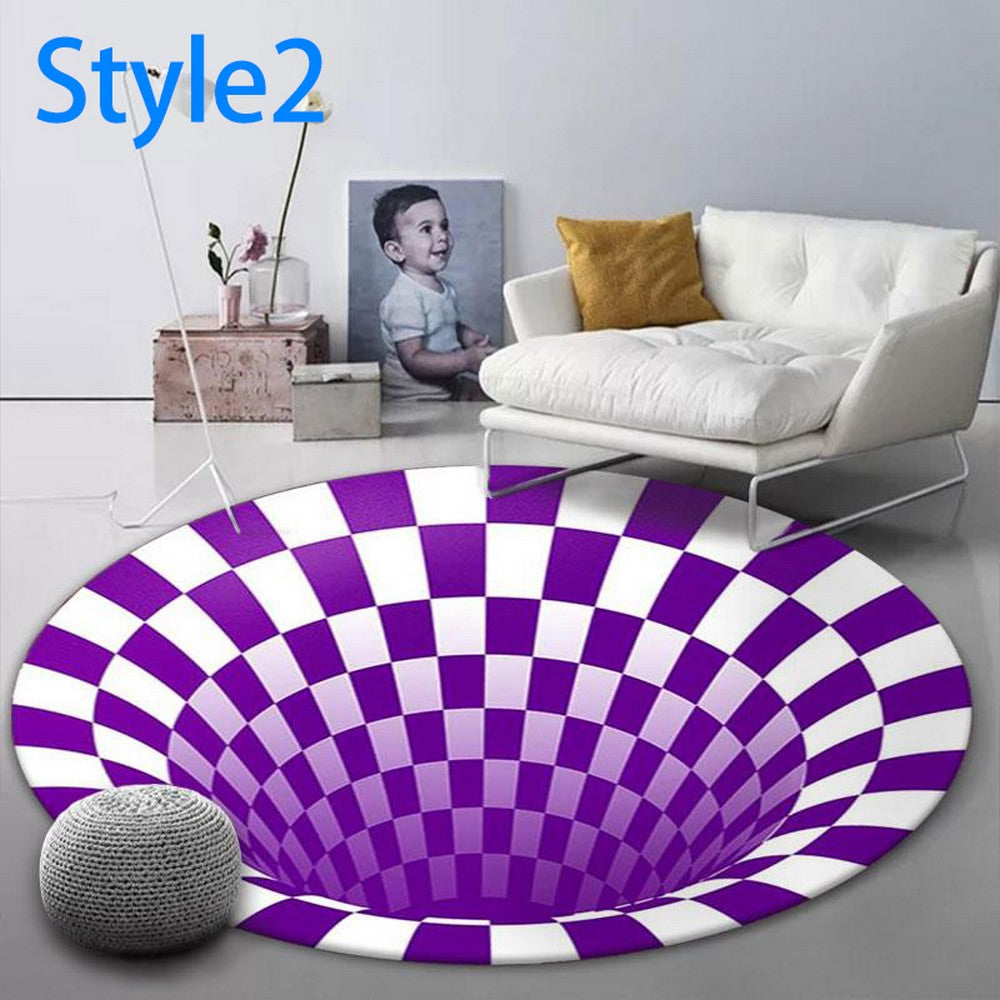 3D Optical Vortex Illusion Carpet Round Rug