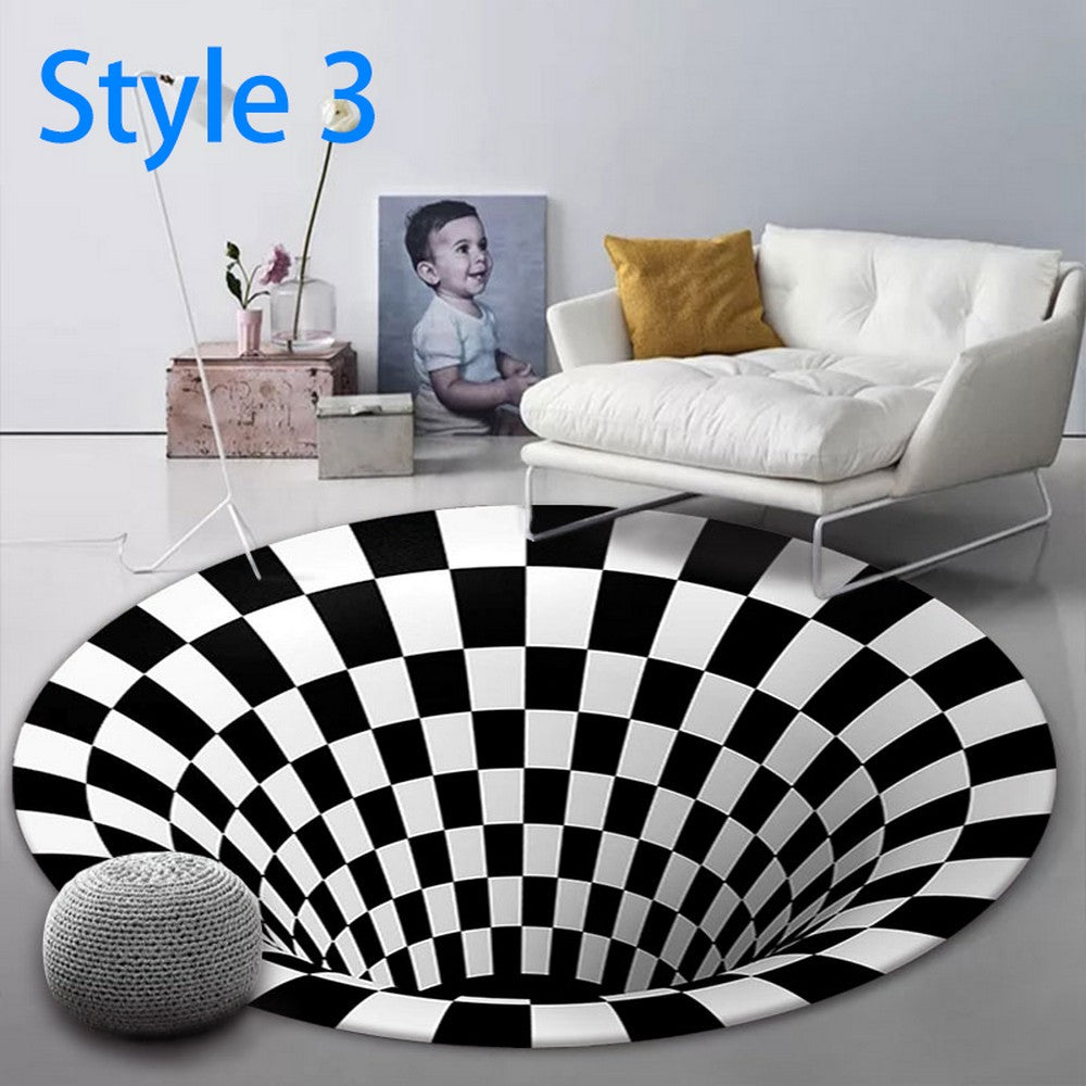 3D Optical Vortex Illusion Carpet Round Rug