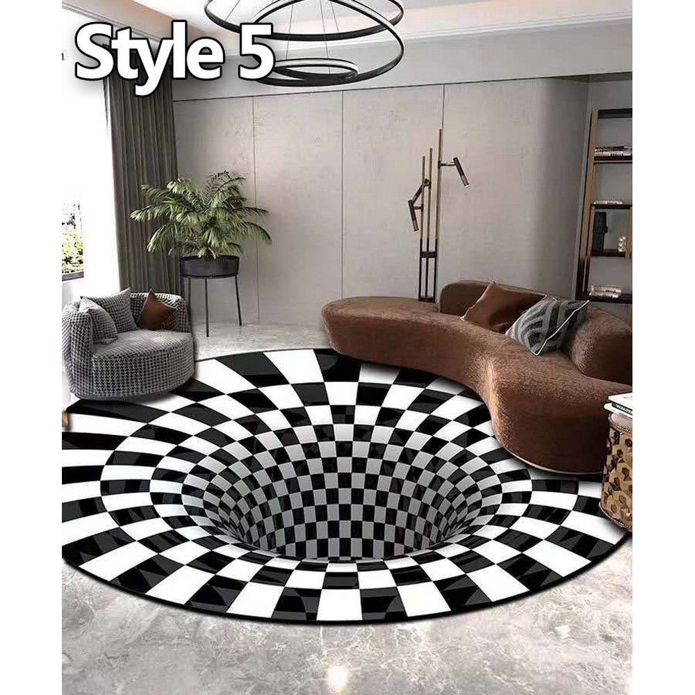 3D Optical Vortex Illusion Carpet Round Rug