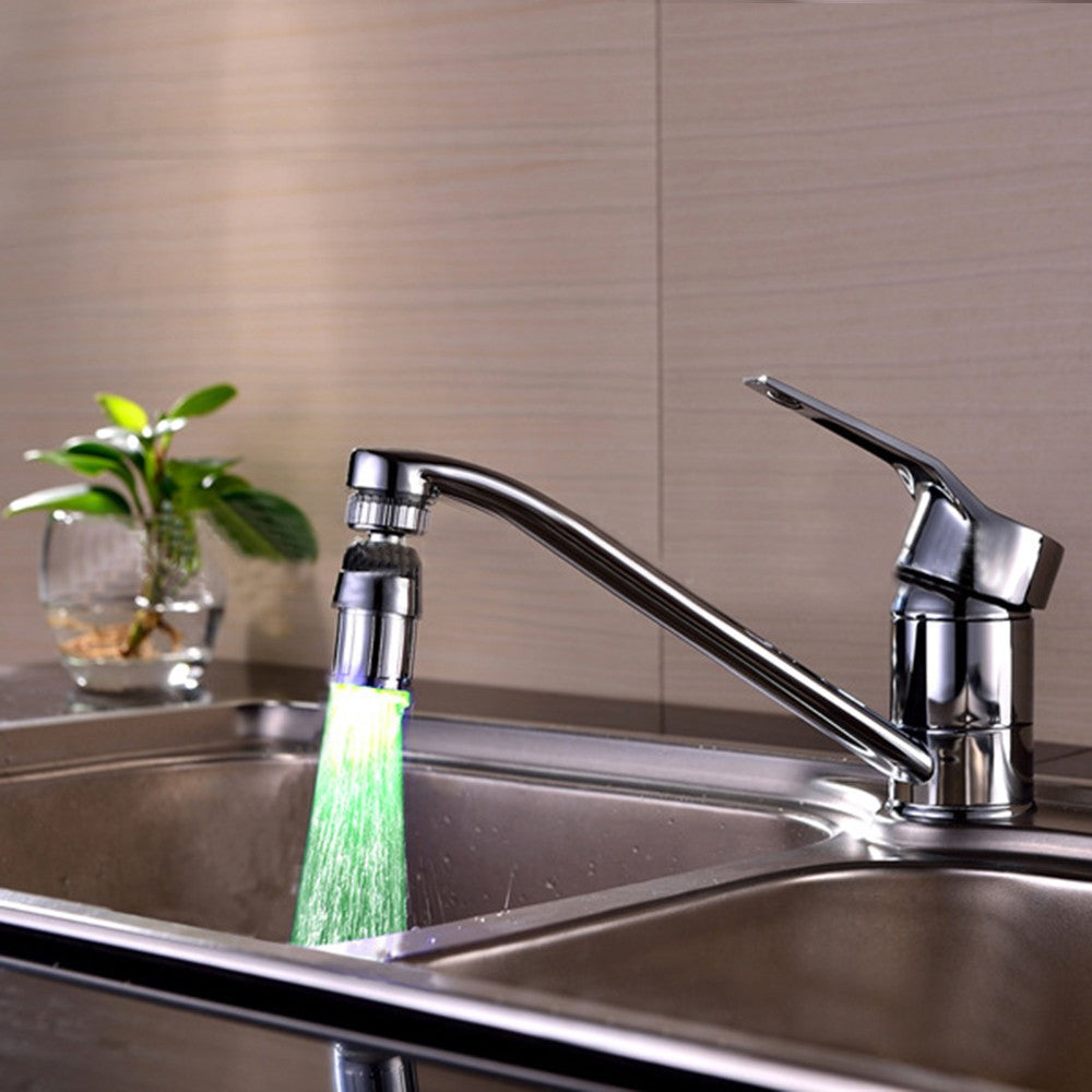 2 X Kitchen 360 Degree Swivel 3 Colours Temperature Sensitive Sink Water Faucet with LED Light Style 2
