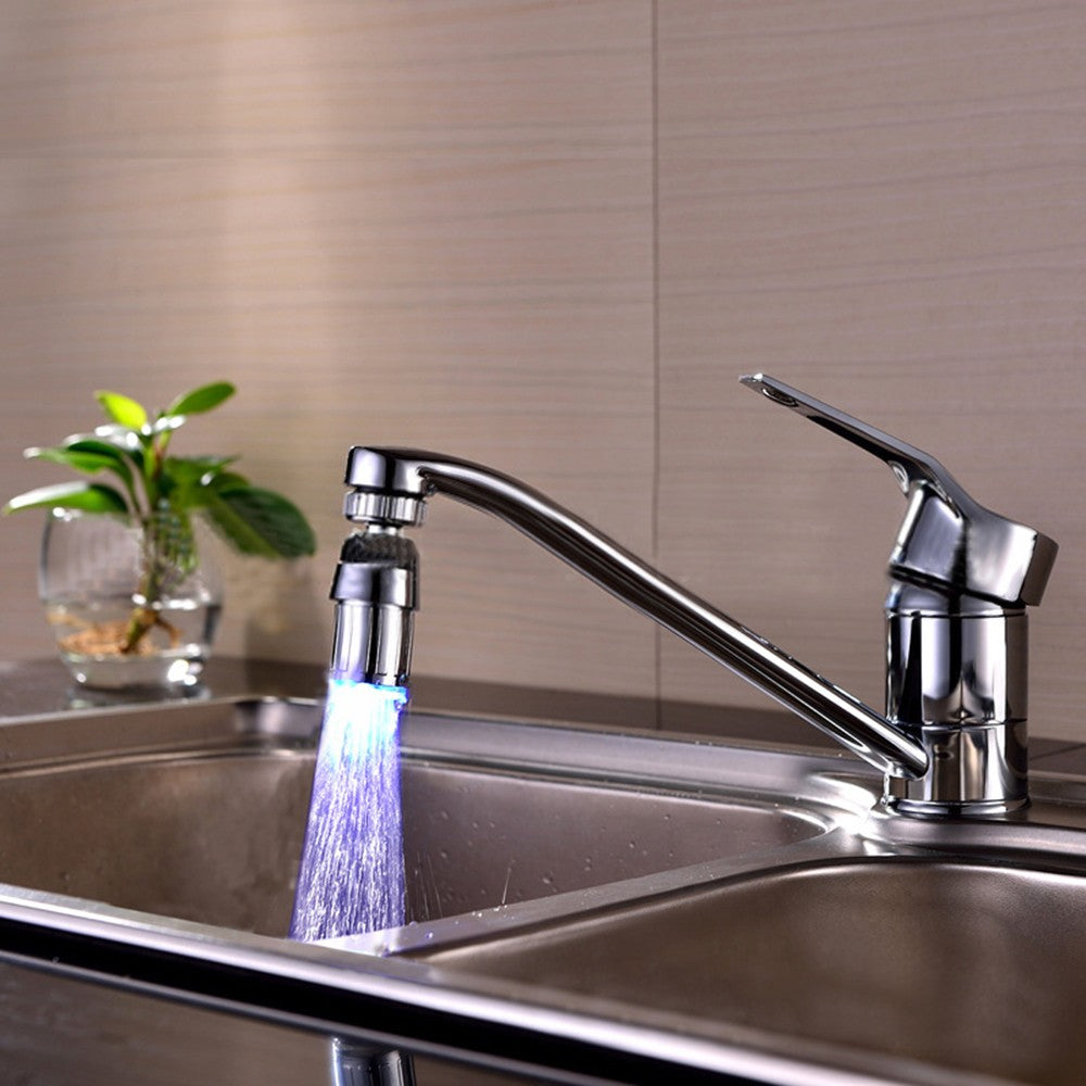 2 X Kitchen 360 Degree Swivel 3 Colours Temperature Sensitive Sink Water Faucet with LED Light Style 1 nad Style 2