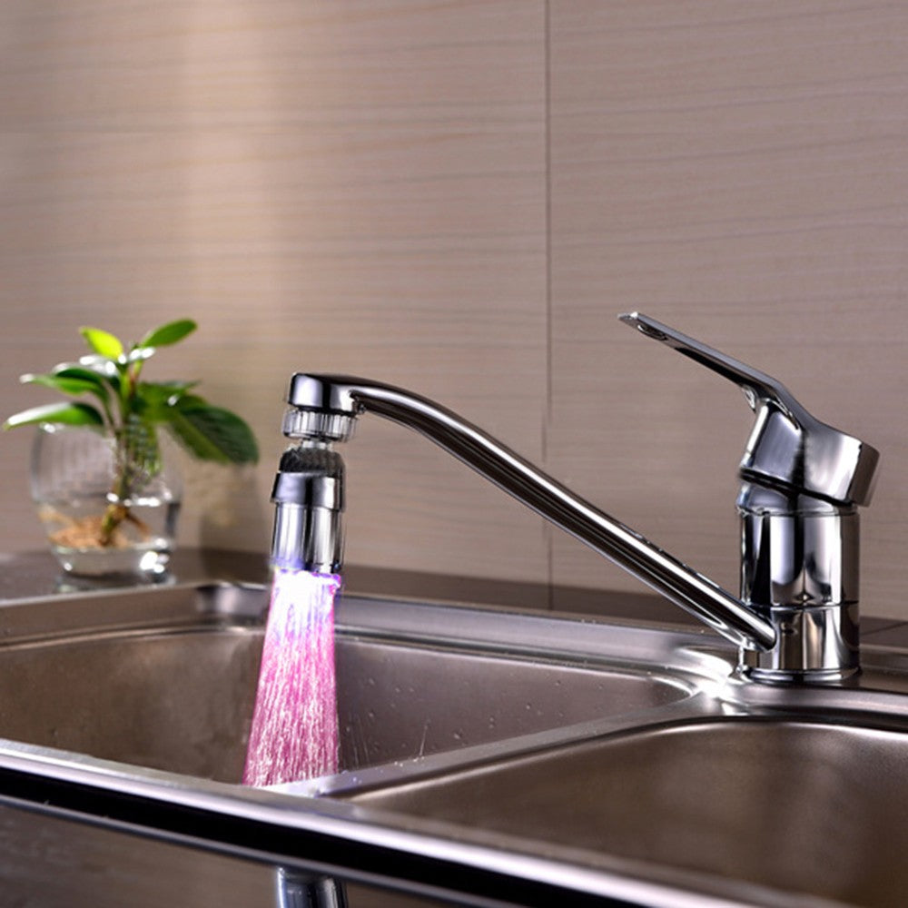 2 X Kitchen 360 Degree Swivel 3 Colours Temperature Sensitive Sink Water Faucet with LED Light Style 2