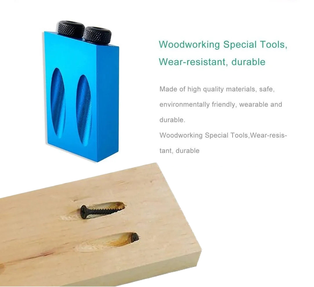 15 Degree Angle Hole Locator Self Centering Dowelling Jig Woodworking Puncher Set Tools with 6 MM 8MM 10MM Drill Bits and Clamp
