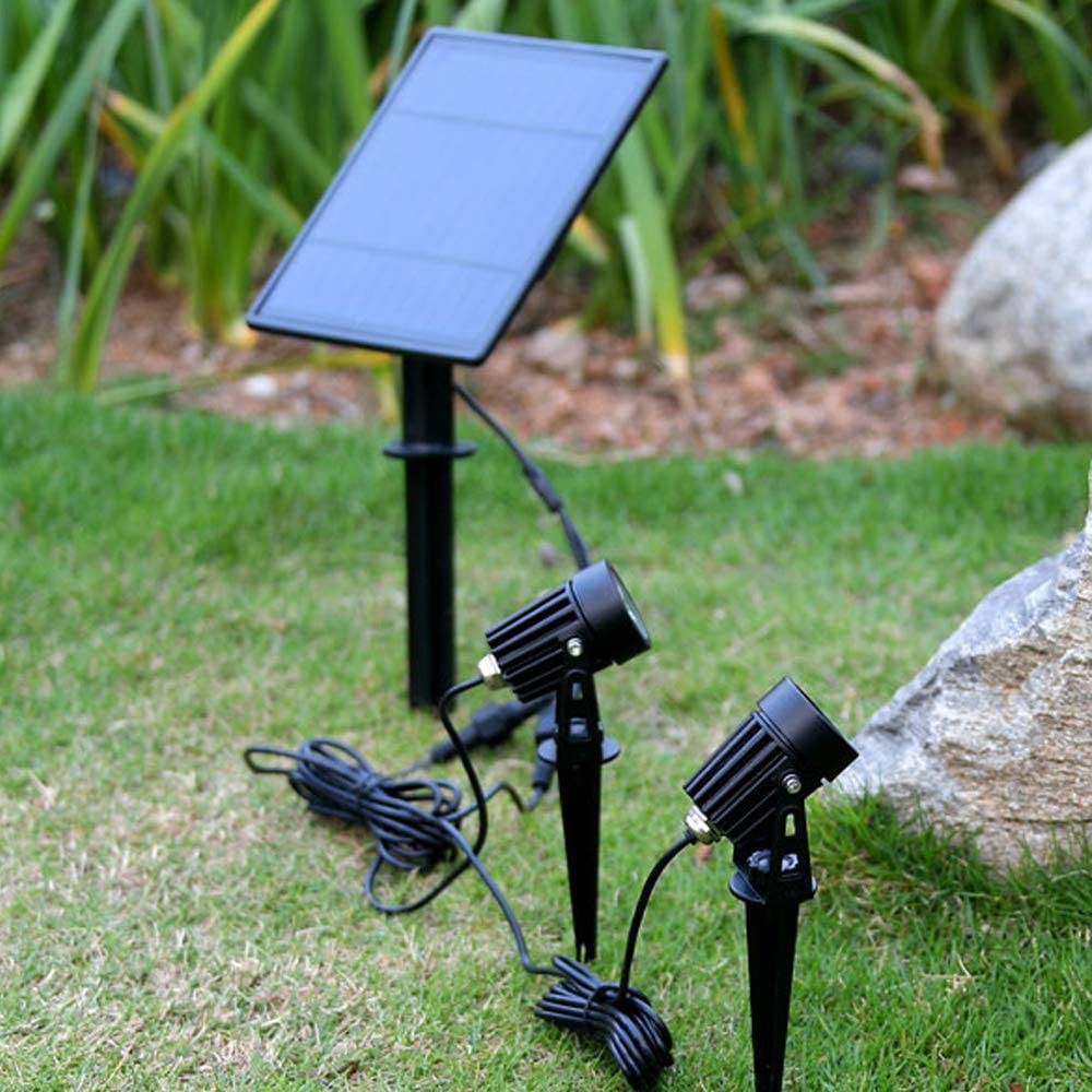4 in 1 Outdoor IP65 Waterproof Solar Powered Spotlights Warm White for Garden Yard