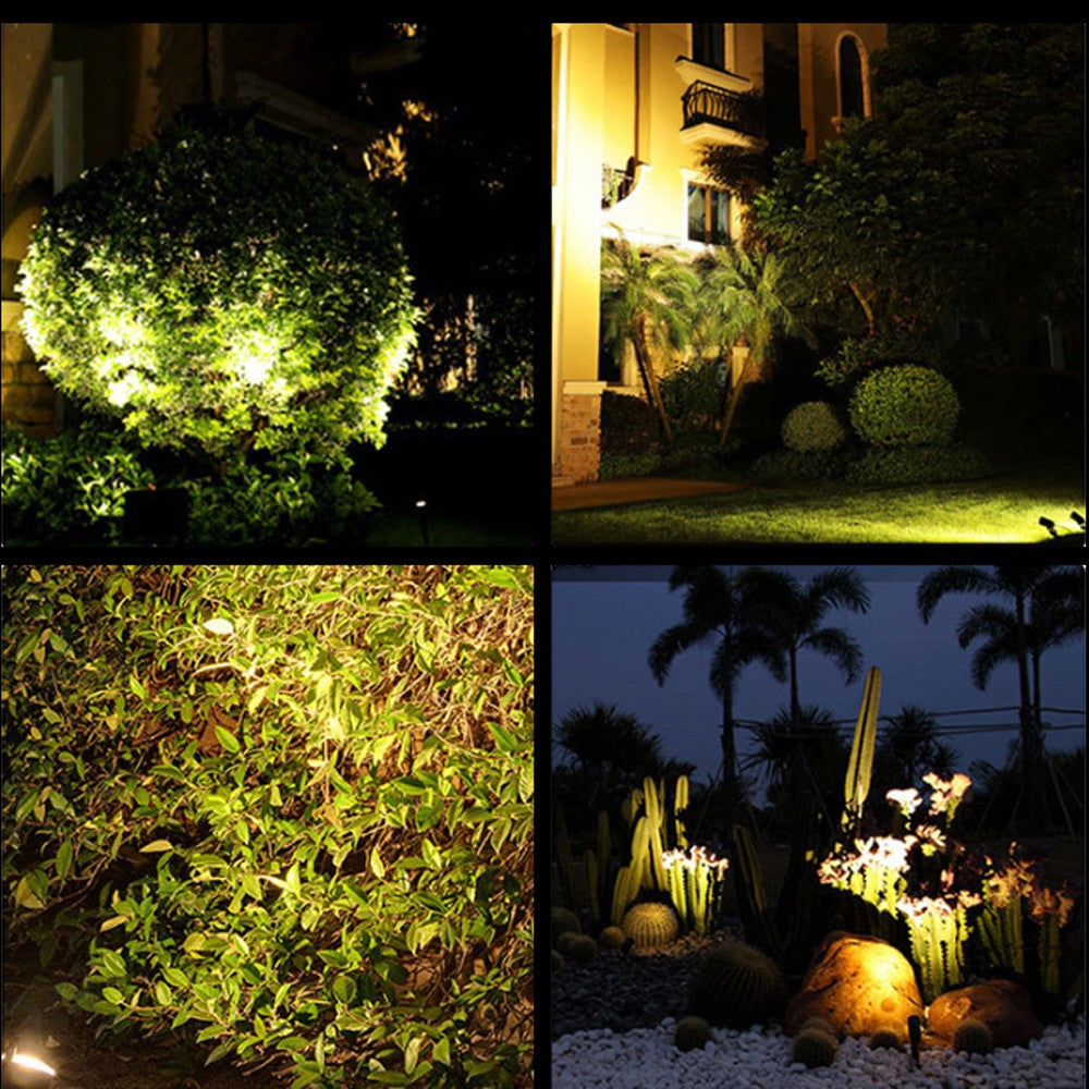 4 in 1 Outdoor IP65 Waterproof Solar Powered Spotlights Warm White for Garden Yard