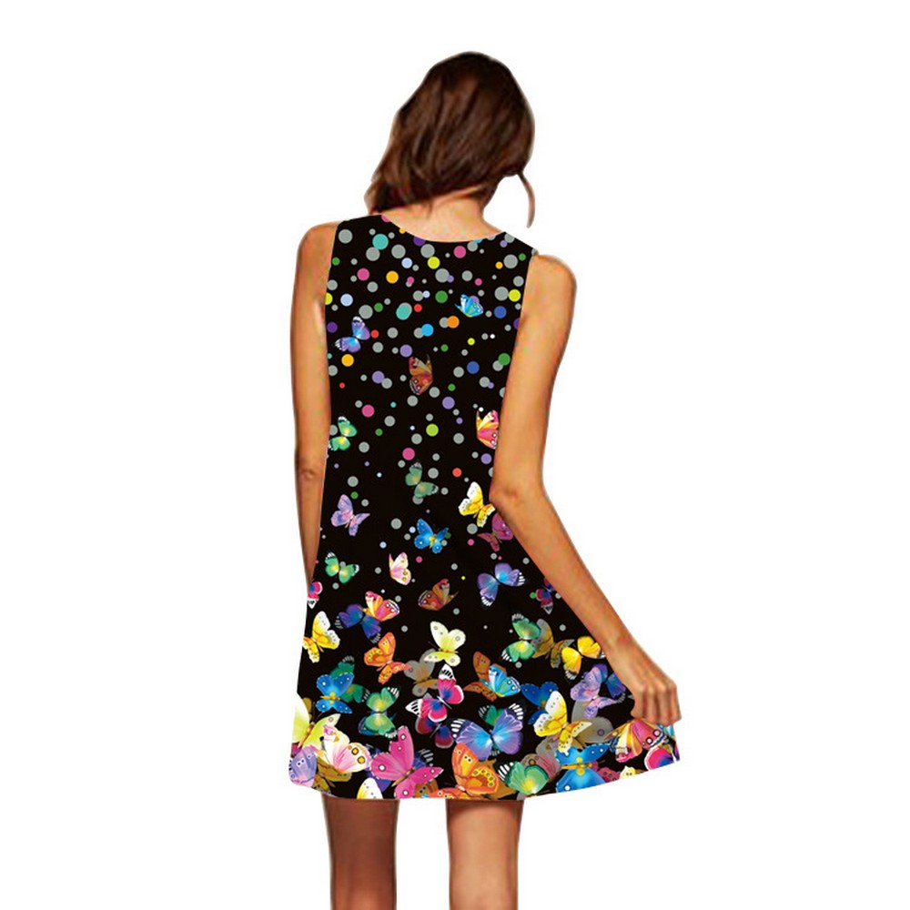 2020 3D Printed Sleeveless Mini Dresses Style 7