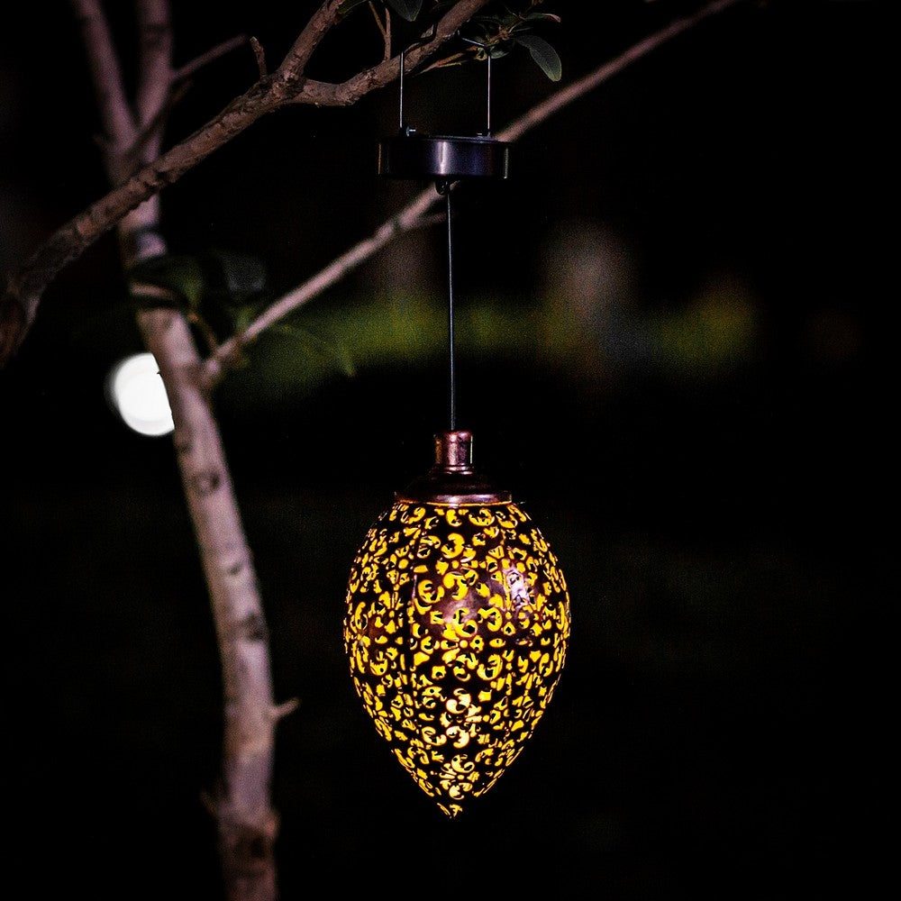 2 X 1 LED Hanging Lantern Solar Powered Lights Warm White Lamp with Handle for Garden Patio Path