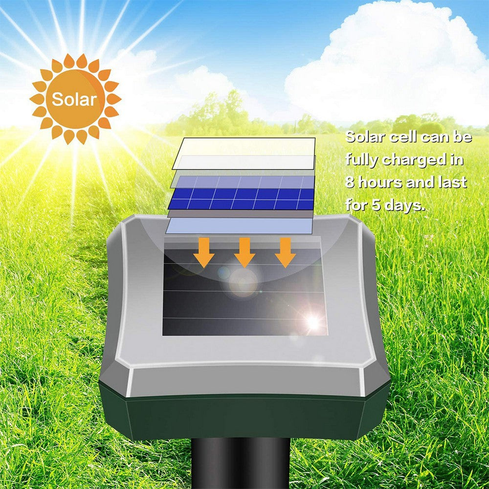 3 X Outdoor Solar Powered Ultrasonic Mole Repeller for Lawn Garden Yard