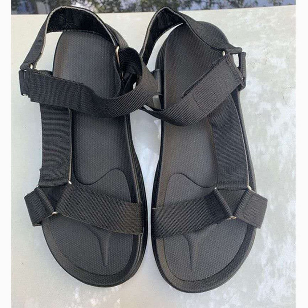 Womens Summer Platform Sandals Ankle Strap Open Toe Strappy Sandals Beach Shoes Black
