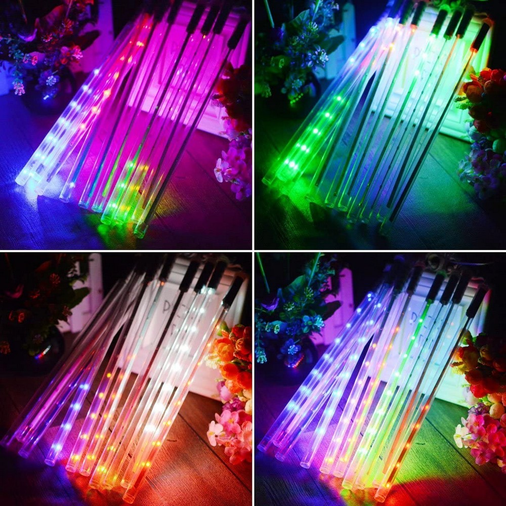10 Tube 360 LEDs Solar Powered Lights Christmas Decoration Lamps Meteor Shower Rain Lights for Christmas Holiday Party Home Patio Party Multicolour