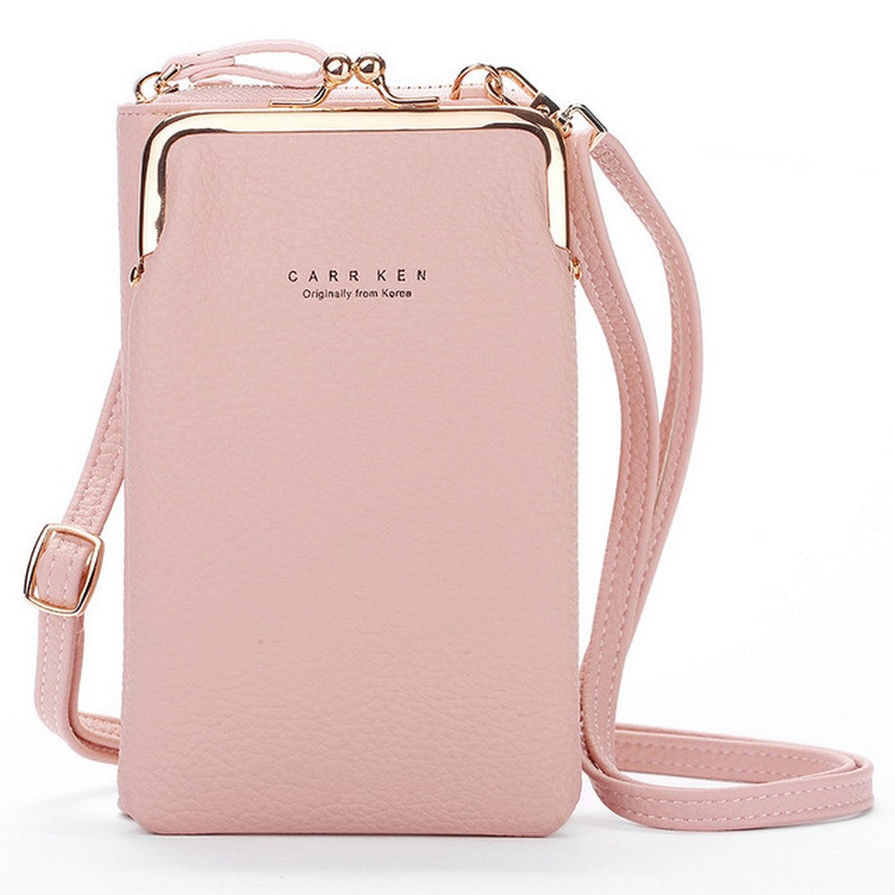 Women Phone Bag Solid Colour Wallet Crossbody Purse
