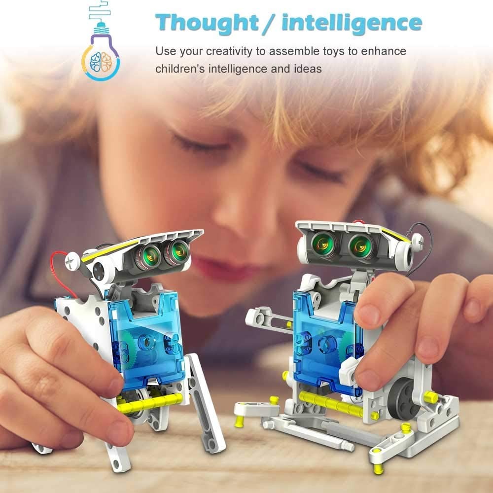 2 Pack 13 in 1 DIY Solar Powered Robot Toys Kit Educational Experiment Set