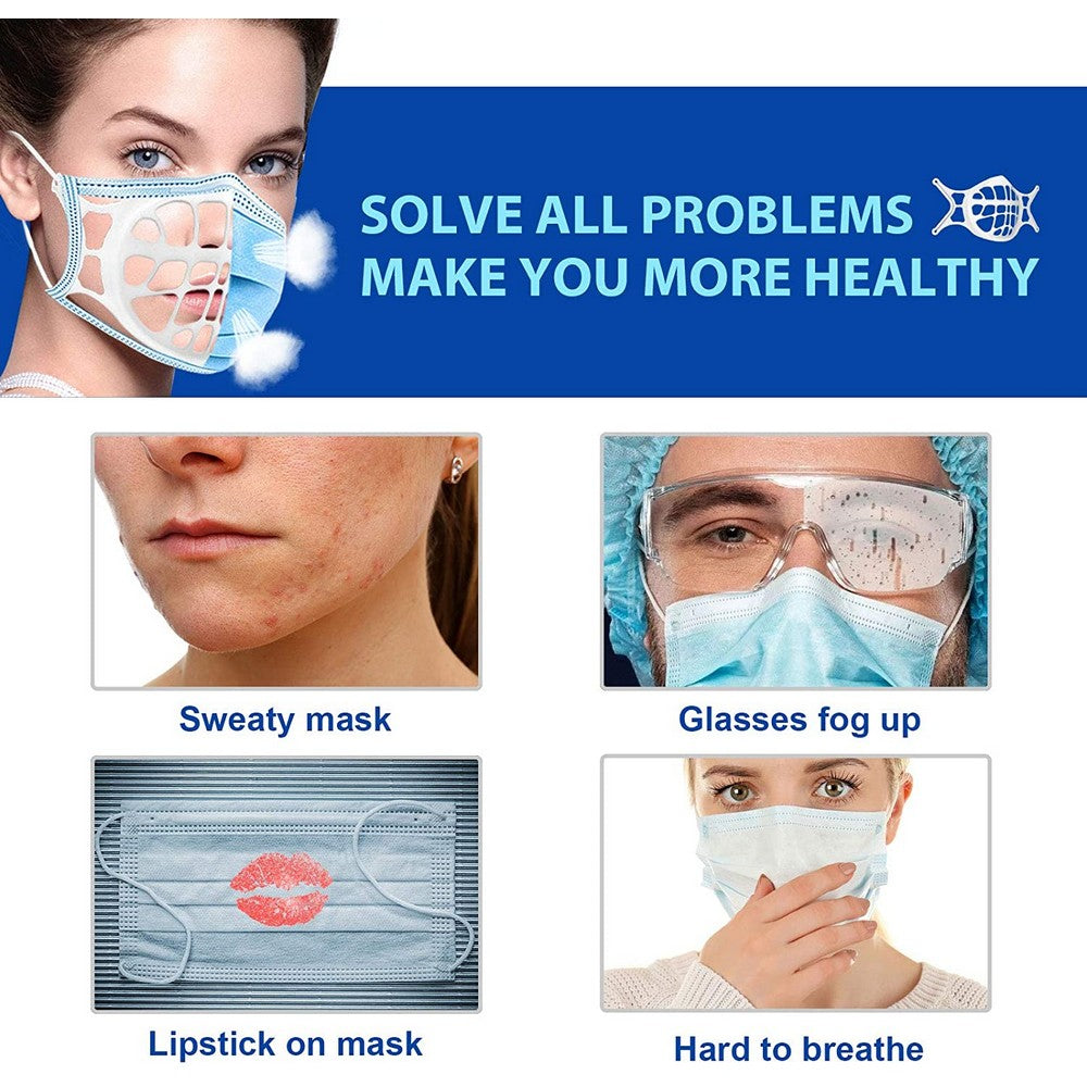 15PCS Reusable 3D Face Cover Bracket Washable Silicone Face Cover Support Frame Face Cover Inner WITHOUT FACE COVER