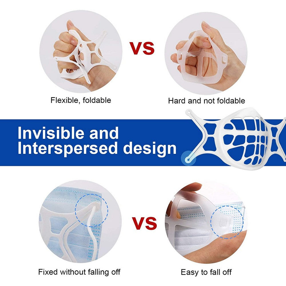 15PCS Reusable 3D Face Cover Bracket Washable Silicone Face Cover Support Frame Face Cover Inner WITHOUT FACE COVER