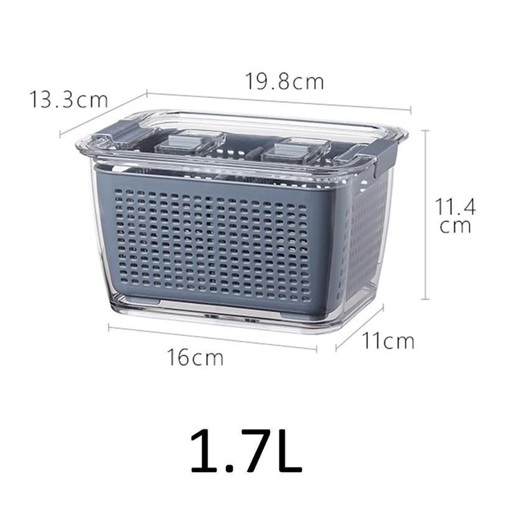 3 Pack 3 In 1 Home Multifunctional Storage Box Fruit Vegetable Container Kitchen Drain Basket with Lid Medium