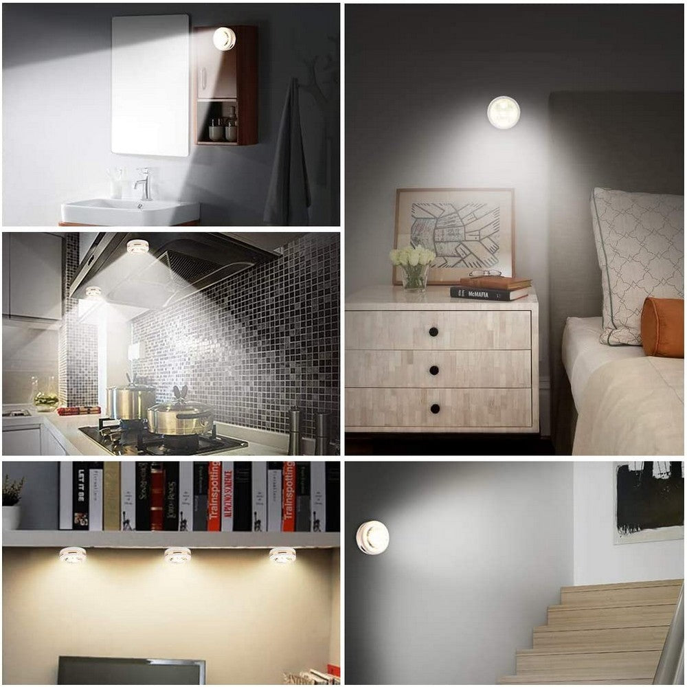 6 Pieces Wireless LED Puck Lights Multicolour Battery Operated Closet Light Cabinet Lamp Puck Light with 2 Remote Control
