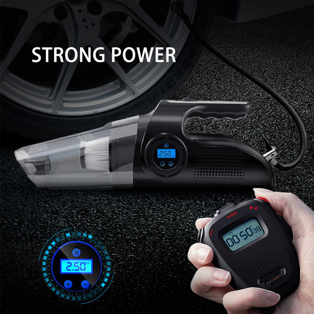 3 In 1 Car Wired Handheld Vacuum Cleaner Tires Inflator Digital Display Air Pump LED Light