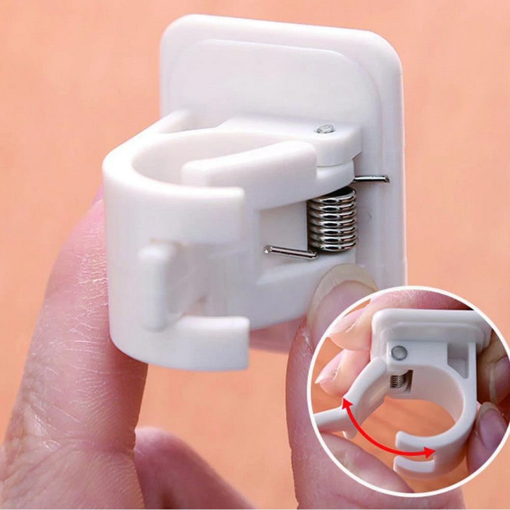 4 Pairs of Self Adhesive Nail Free Adjustable Rod Bracket Holders