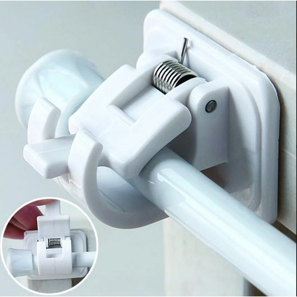4 Pairs of Self Adhesive Nail Free Adjustable Rod Bracket Holders
