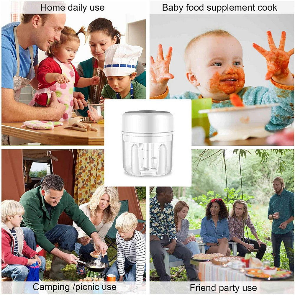 5 Pieces Electric Rechargeable Mini Garlic Chopper Kitchen Meat Chopper Food Blender