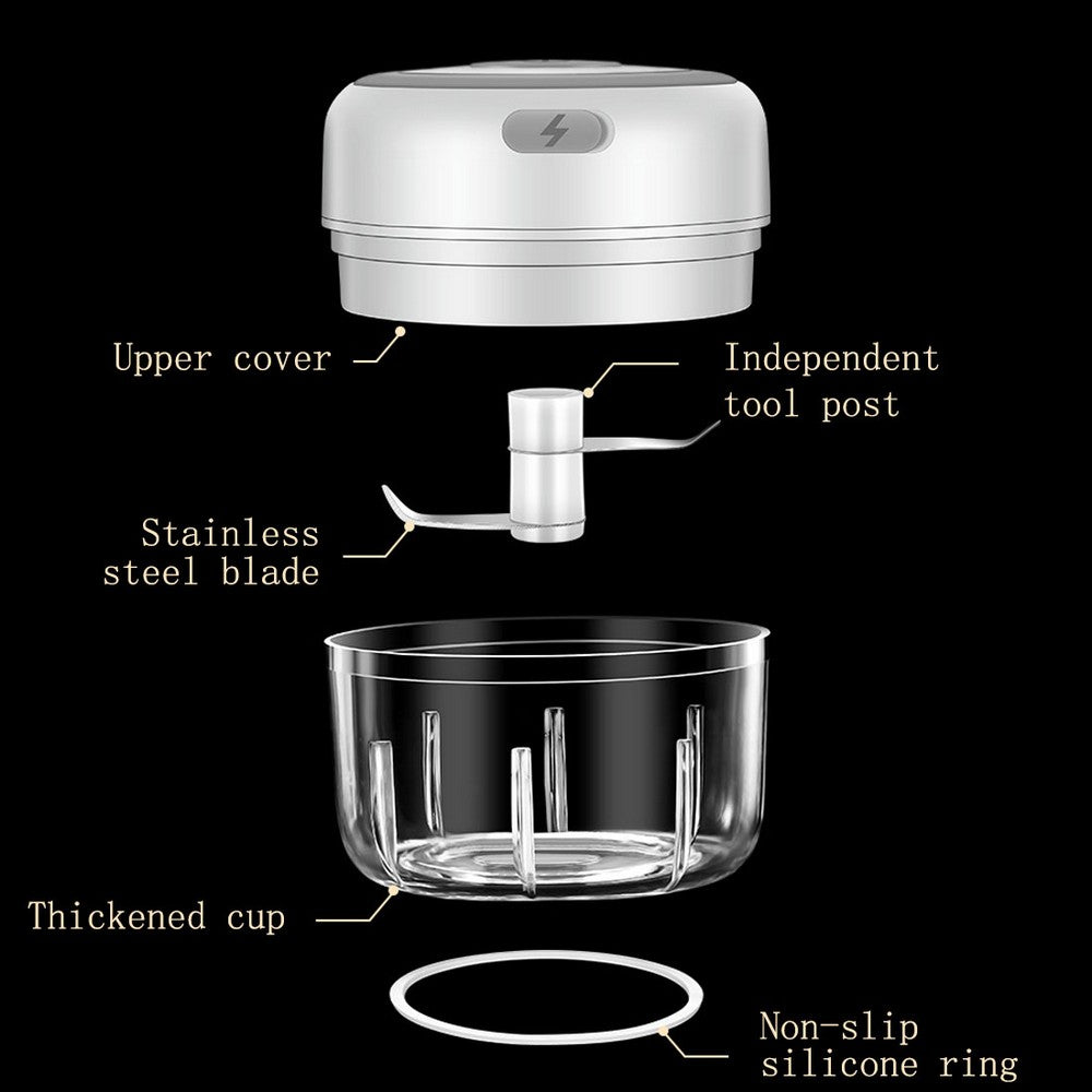 5 Pieces Electric Rechargeable Mini Garlic Chopper Kitchen Meat Chopper Food Blender