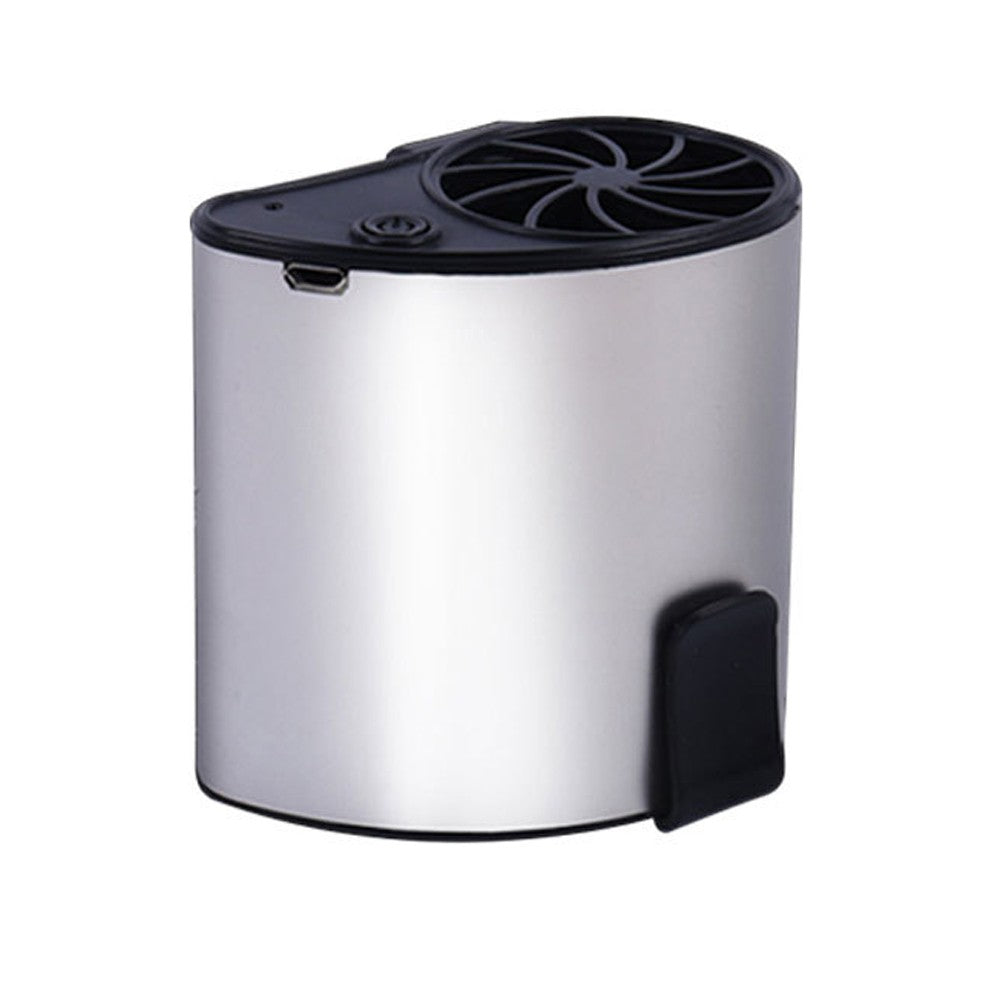 Mini Portable USB Rechargeable Fan Waist Fan Can be Worn on the Waist Silver