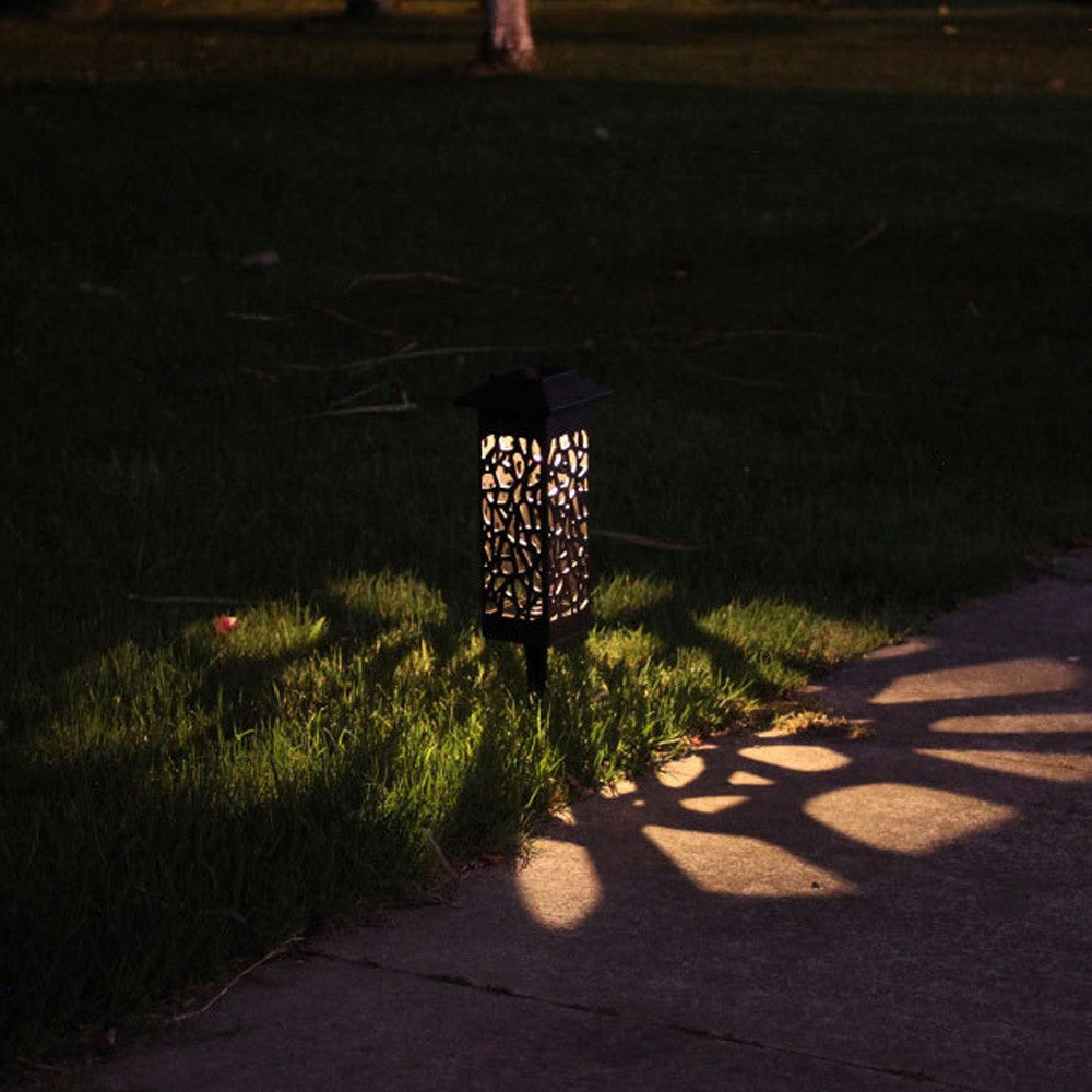4 X Solar Powered LED Light Path Lighting Landscape Light Lawn Stake Light Garden Decoration Hollow Lamp