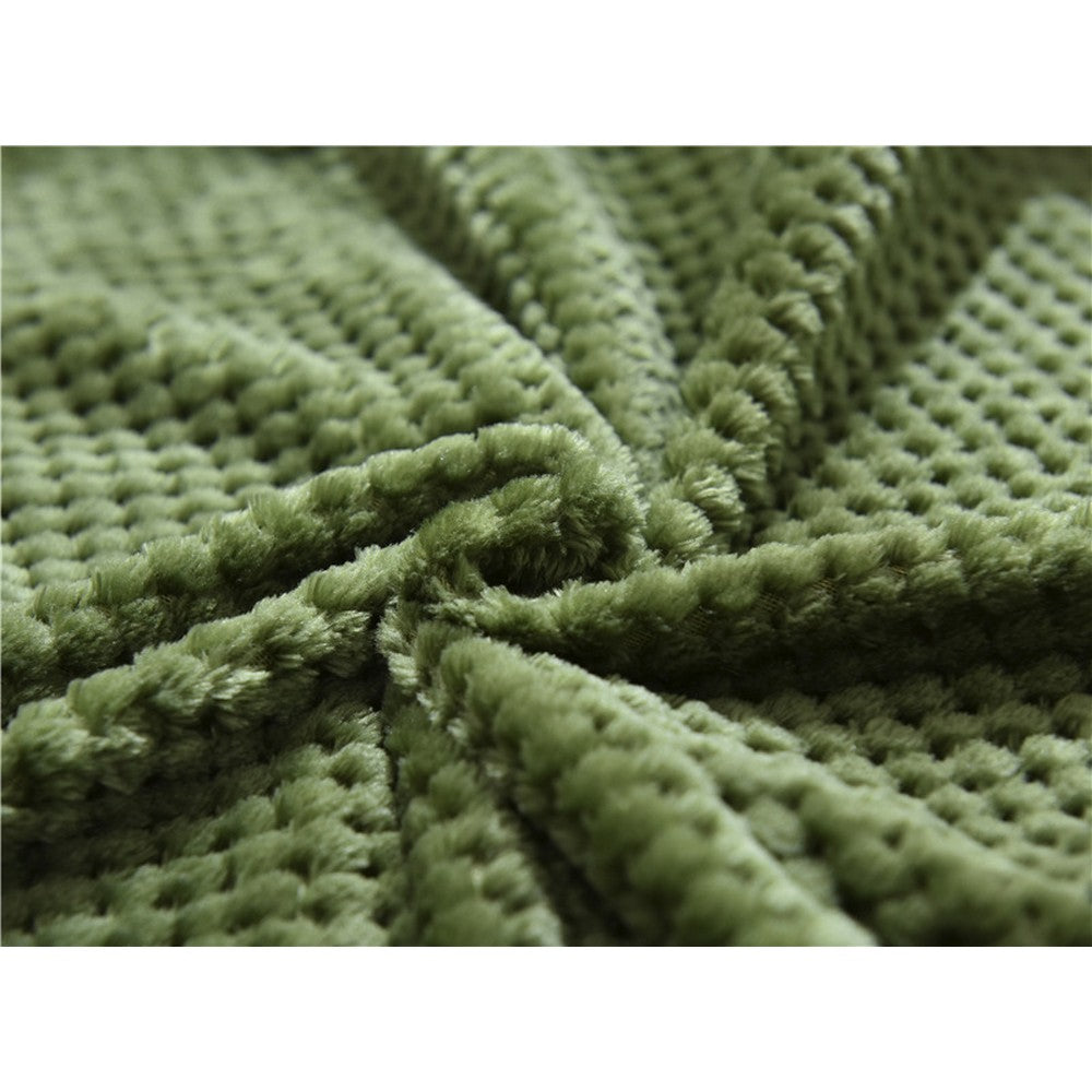 Flannel Fleece Blanket Super Soft Cozy Bed Blanket Sofa Throw Blanket WITHOUT Pillow Case Army Green